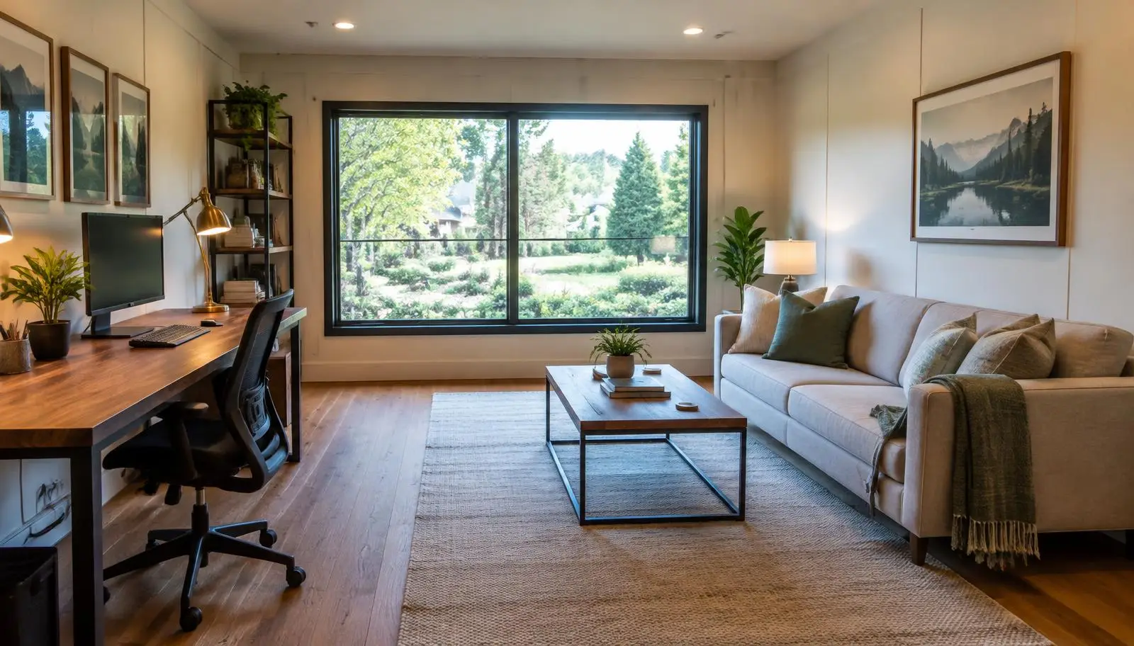 Converted garage used as a bright home gym